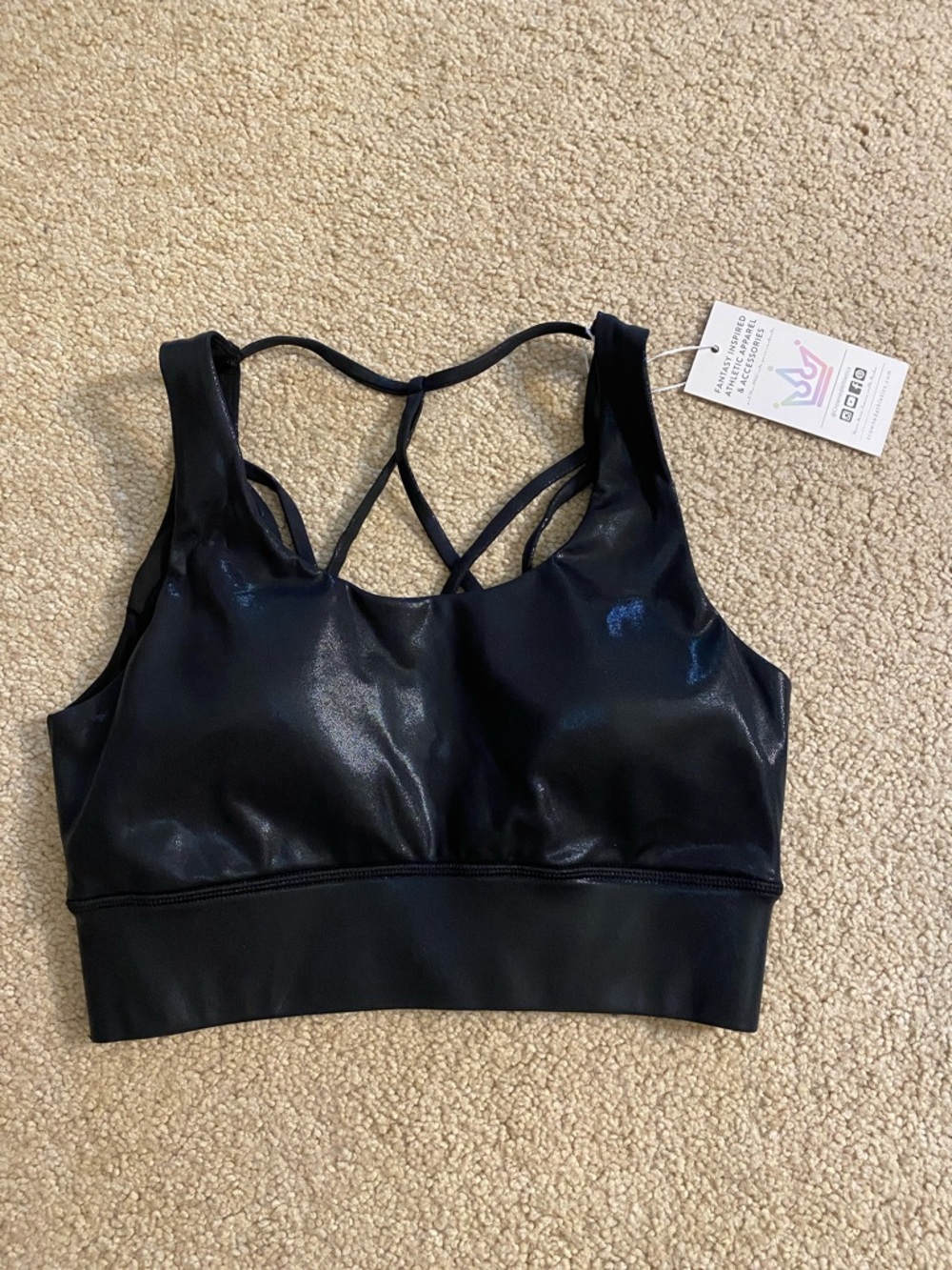 CROWNED ATHLETICS Black Onyx Strappy Sports Bra